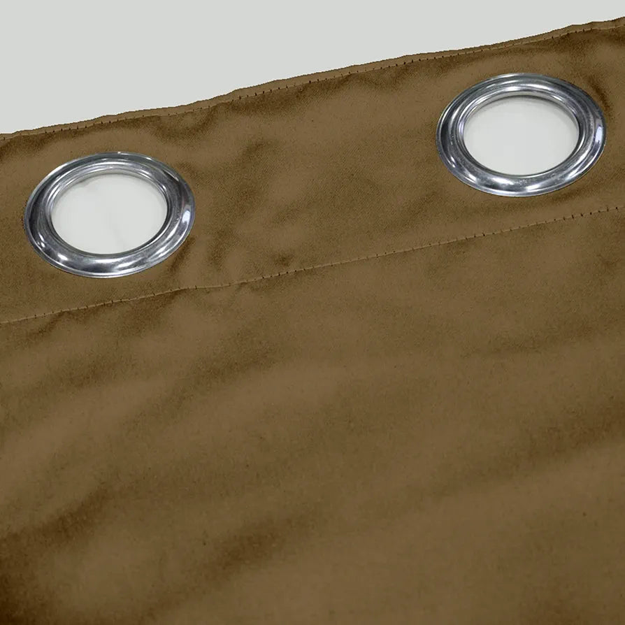 Divine Casa Premium Micro Satin Semi Blackout Window Curtains Solid Design Size 5 Feet Stylish & Light Filtering Colour Coffee Brown (Pack of 2)