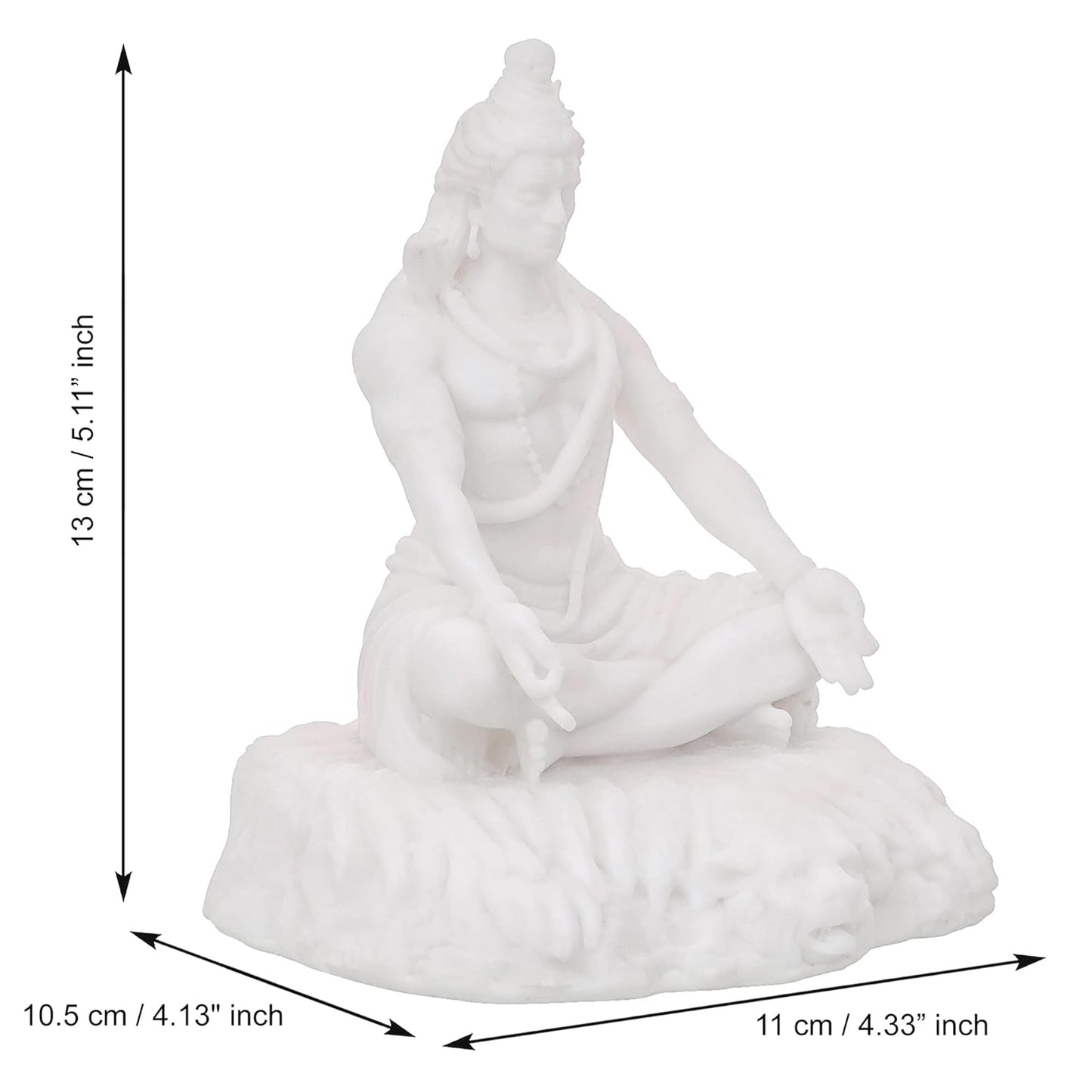 Ecraftindia White Polyresin Lord Shiva Sitting Statue