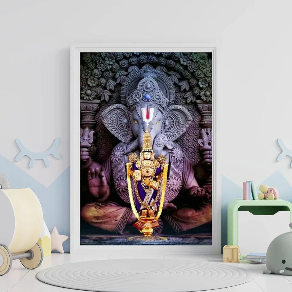 TULIP N TURTLE Ganesha Balaji Diy Acrylic Paint By Number Kit For Adults Kids Beginner Number Painting Kit Painting By Number Acrylic Oil Painting,Multi-Coloured