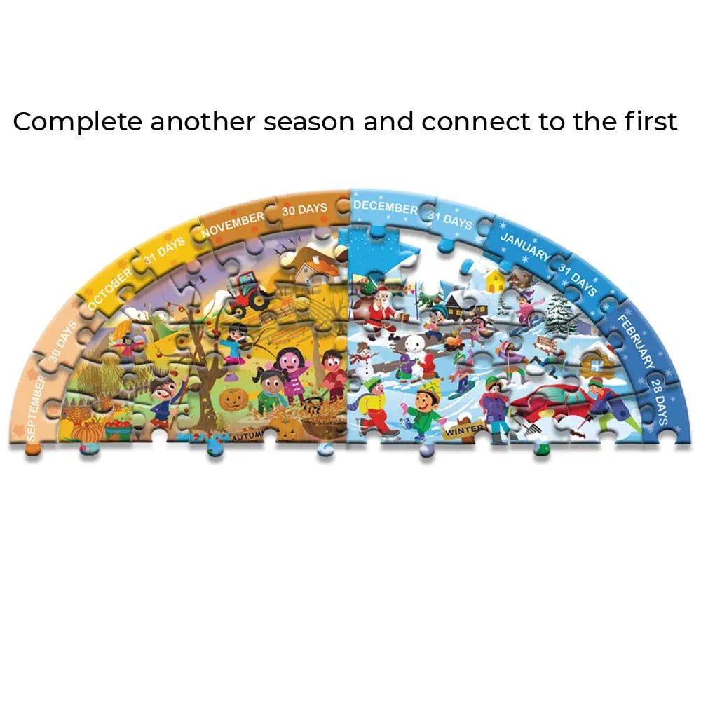 TOYKRAFTT Puzzles 5 Year Old Montessori Games, Toddler Puzzles for Boys and Girls Educational Games Age of 5 Years Above, Four Seasons Jigsaw Puzzle for Birthday Return Gifts Months & Seasons