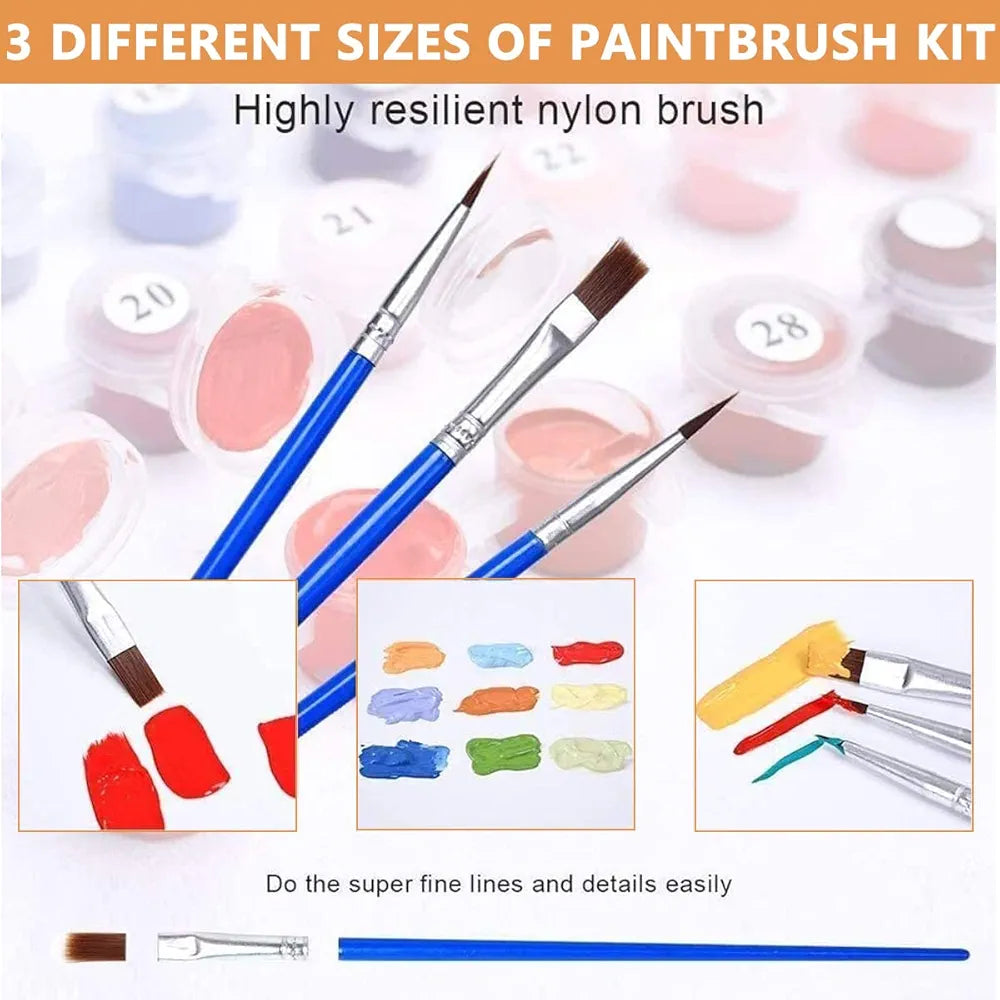 HASTHIP DIY Oil Painting, 40 * 50CM Paint by Numbers Kits, Painting Kit for Adults and Kids, Unframed Printed Canvas for Home Wall Decor Black