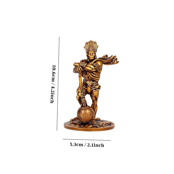 Tied Ribbons Bahubali Hanuman Ji Murti Small Resin for Car Dashboard Home Decor Pooja Room