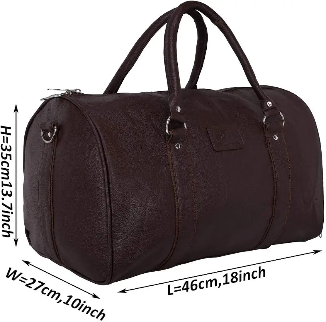 Leather World Duffle Bag for Travel with Shoe Pocket for Men and Women Made of Textured Leatherette with Detachable Shoulder Strap Cabin Bag