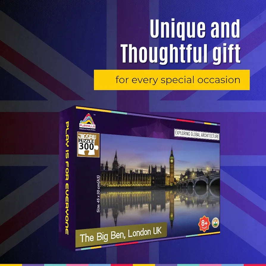 Playhills Big Ben, London Global Architecture Wooden Jigsaw Puzzle for Children and Adults 8+ Years| Focus, Mind Relaxation Puzzles Family and Activity Games