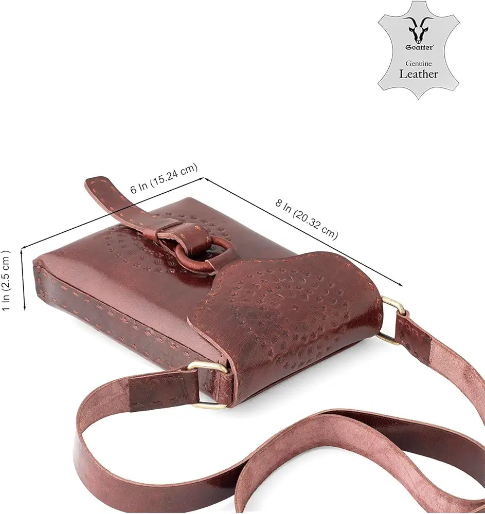 Goatter Genuine Leather Handmade Girls And Women’s Small Cross Body Sling Bag For Daily Use