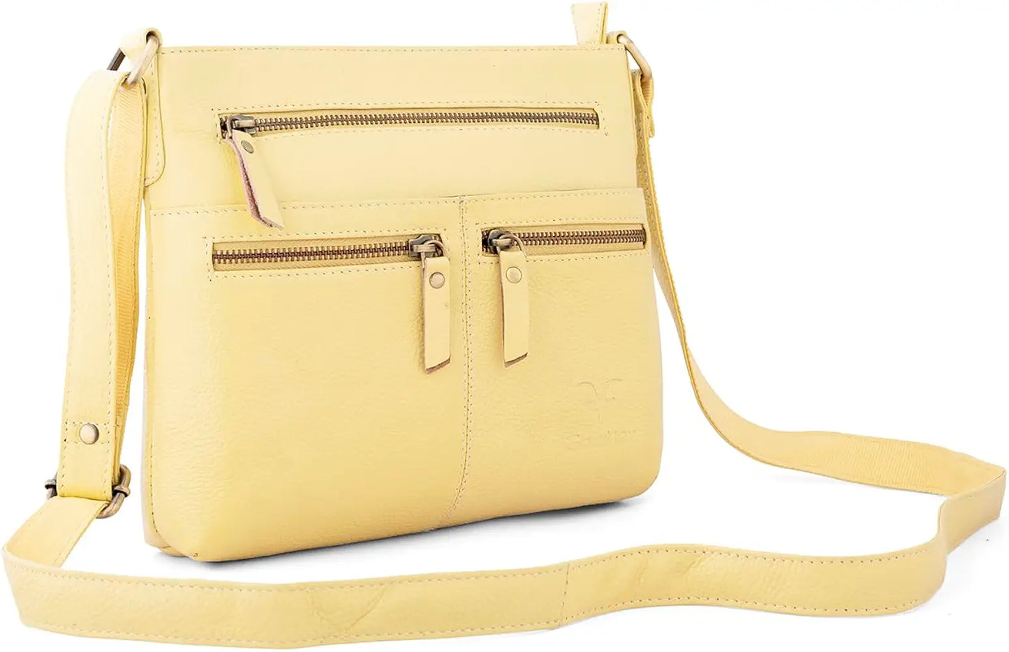 Goatter Genuine Soft Leather Multi Pocket 10" Inch Sling Cross-BodyBag for Girls And Women,