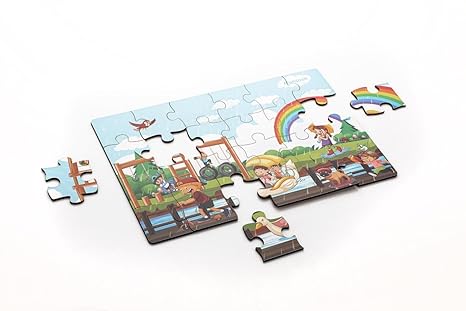 Zudo Toys The Jigsaw Puzzle Factory Four Seasons Puzzle Game 4-in-1 Pack for Adults and Kids