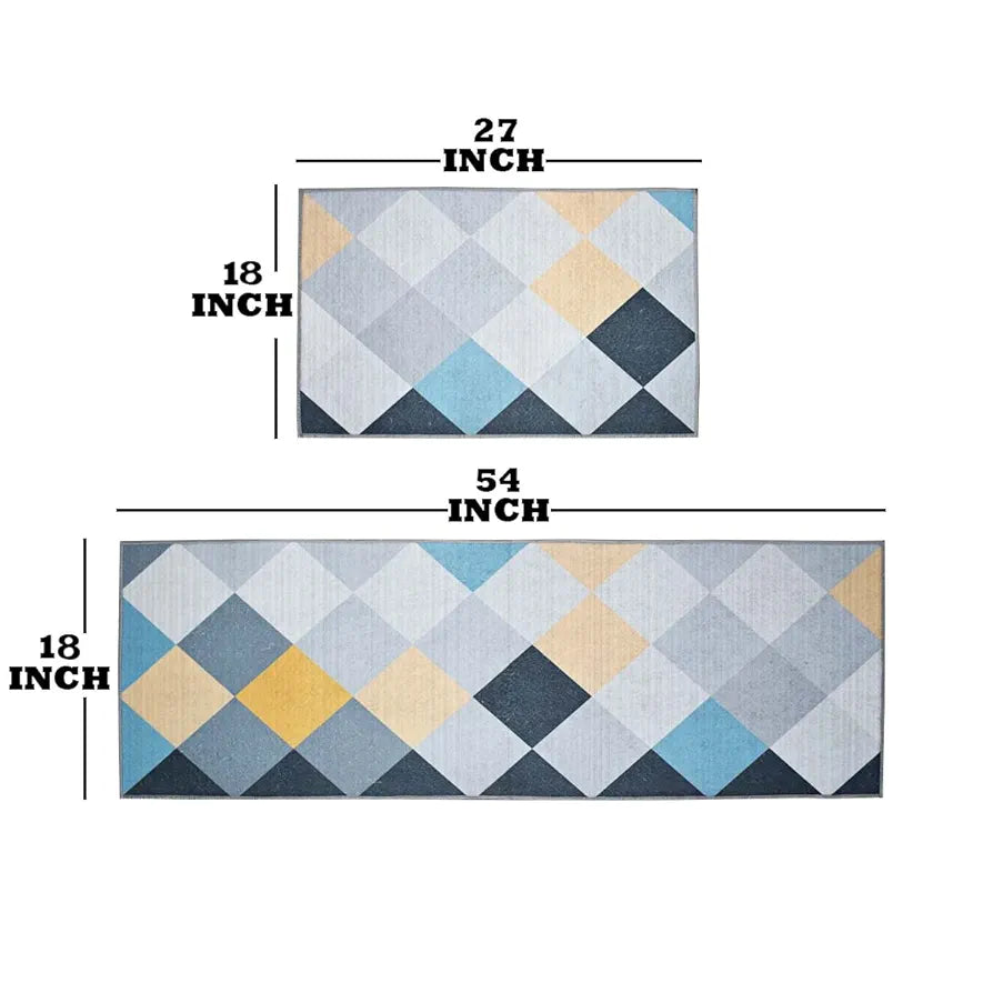 Ishro Home Kitchen Mats For Floor Anti Slip Waterproof Set Of 2 Pcs Colour Shiny Stars