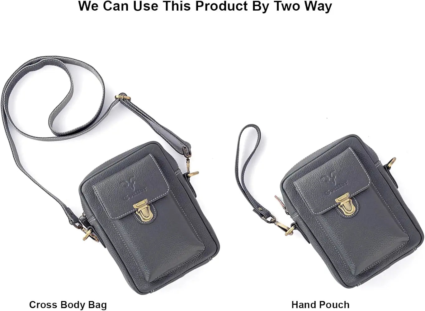 Goatter Genuine Leather Unisex Sling Cross-BodyBag Messenger Bag
