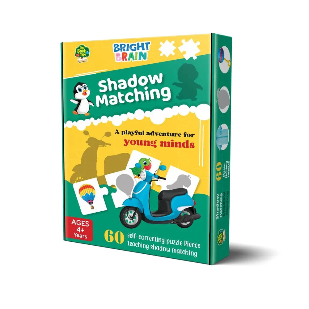 The Book Tree Bright Brain Shadow Matching 60 Piece Jigsaw Puzzle for Preschoolers, Educational Toy for Learning Matching Pictures, Gifts for Kids Ages 3 to 6 by Majestic Book Club