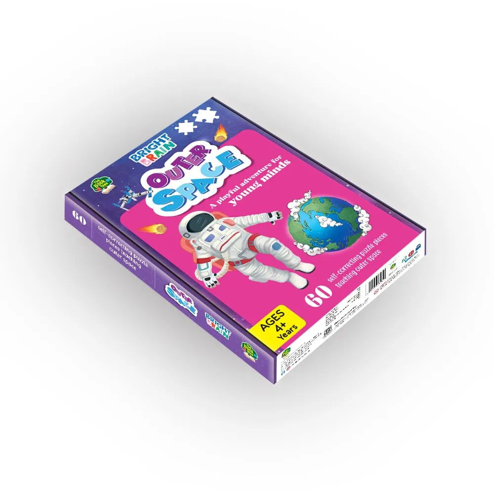 The Book Tree Bright Brain Outer Space 60 Piece Jigsaw Puzzle for Preschoolers, Educational Toy for Learning Space, Gifts for Kids Ages 3 to 6 by Majestic Book Club