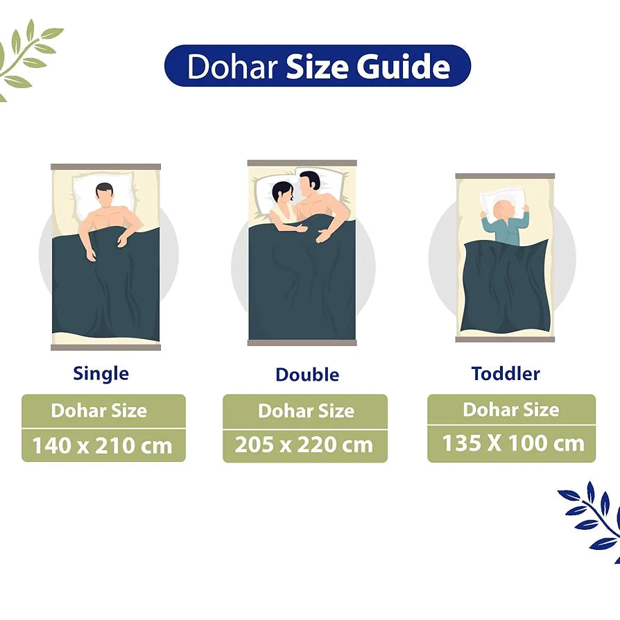 Divine Casa Floret 100% Cotton Single Dohar 120 GSM Soft & Lightweight Throw Blanket Colour Palm Green