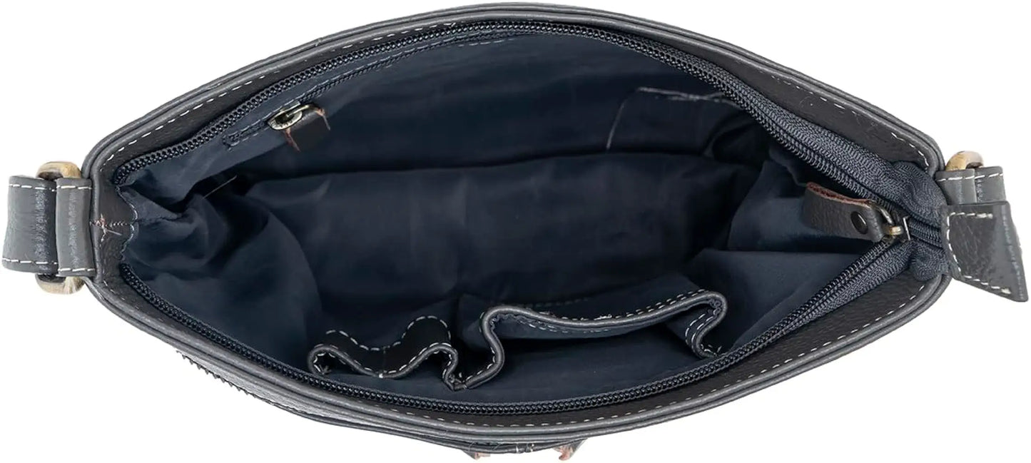 Goatter Genuine Soft Leather Multi Pocket 10" Inch Sling Cross-BodyBag for Girls And Women,