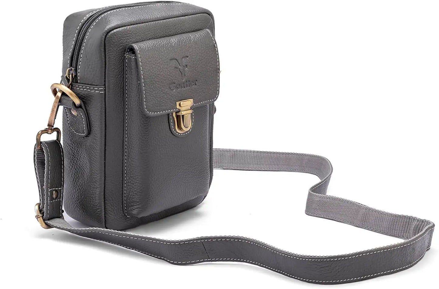 Goatter Genuine Leather Unisex Sling Cross-BodyBag Messenger Bag