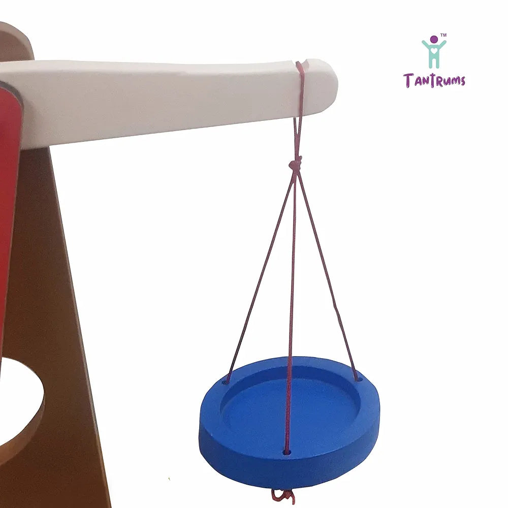 Tantrums Wooden Weighing Balance Toy for Colorful Weights Pre-School Learning Game | Pan Balance Scale for Kids | Education Puzzle Learning Aid for Kids