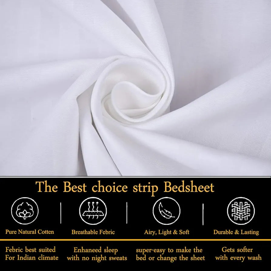 Fresh From Loom Microfiber Soft Skin Safe Breathable King Size Flat Bedsheets Set with 2 Pillow Covers White