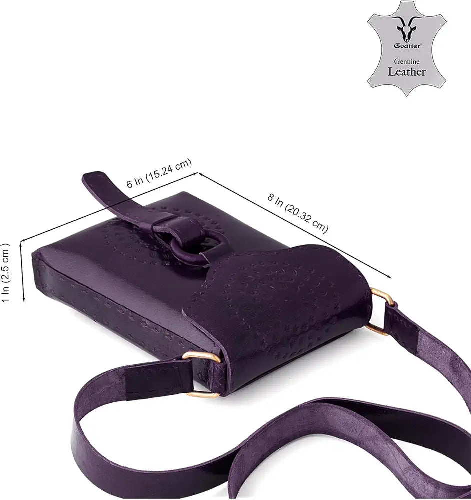 Goatter Genuine Leather Handmade Girls And Women’s Small Cross Body Sling Bag For Daily Use