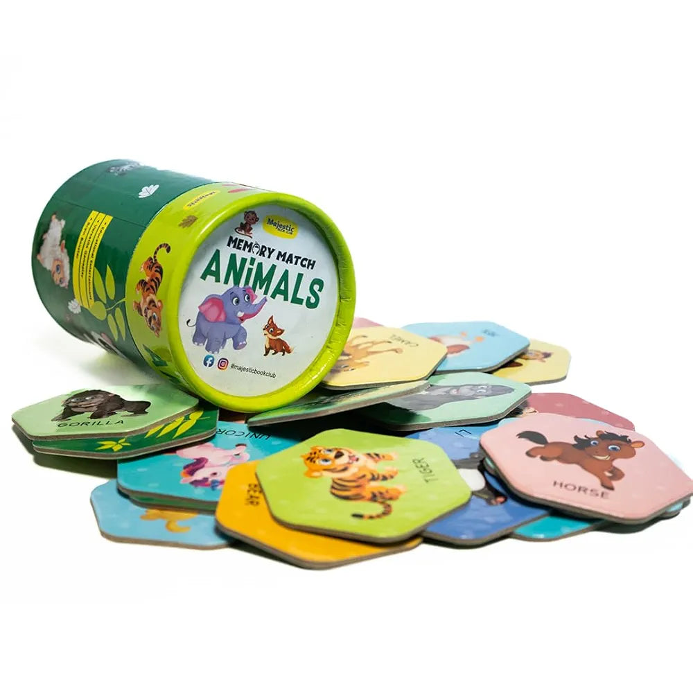 THE BOOK TREE Memory Match Game: Animals – 24 Durable Cards, 12 Fun Animal Pairs, Brain-Boosting Educational Game for Kids, Toddlers, and Families