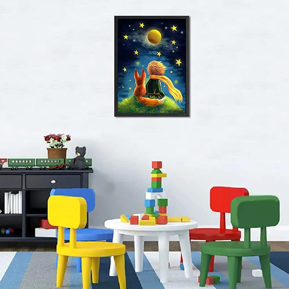 HASTHIP® Diamond Painting Kit, 12x16inch The Little Prince and Wolf 5D Diamond Painting Kit for Adults & Kids, Very Suitable for Home Leisure and Wall Decoration, Gift for Kids and Adults