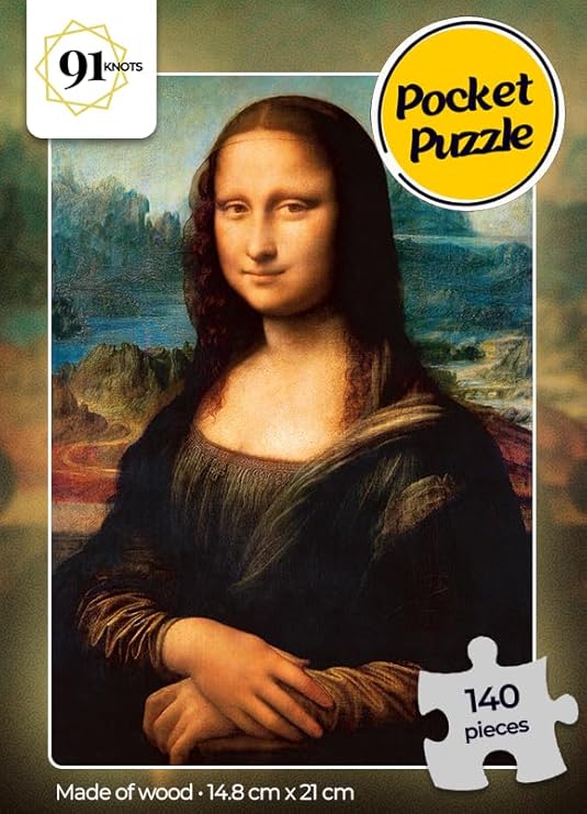 91knots Mona Lisa by Leonardo Da Vinci-wooden Jigsaw Puzzle (140 Pieces) for Adults and Kids | Brain Booster Games & Toys
