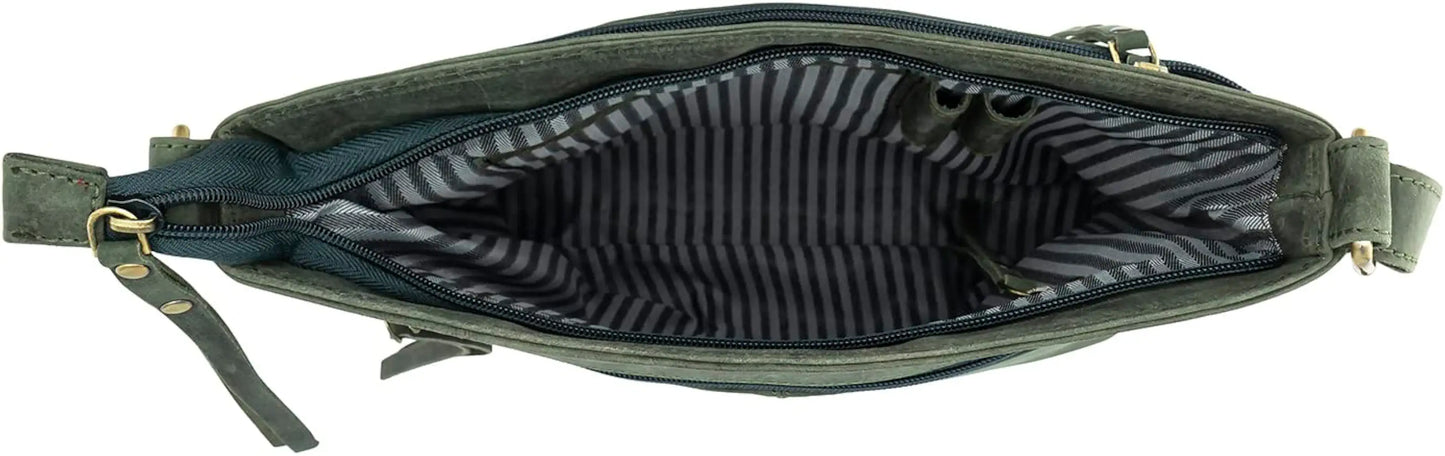 Goatter Hunter Leather 11.5" Crossbody Bag for Women,