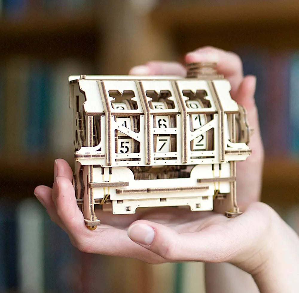 Ugears STEM Counter Model Kit - Creative Wooden Model Kits for Adults, Teens and Children - DIY Mechanical Science Kit for Self Assembly - Unique Educational and Engineering 3D Puzzles with App