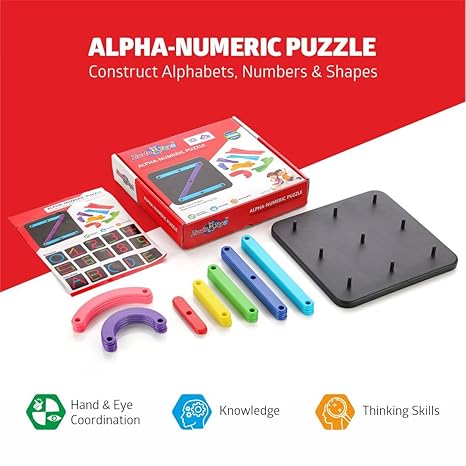 Zudo Toys Alpha Numeric Puzzle Alphabet Construction Puzzle Toys For Kids