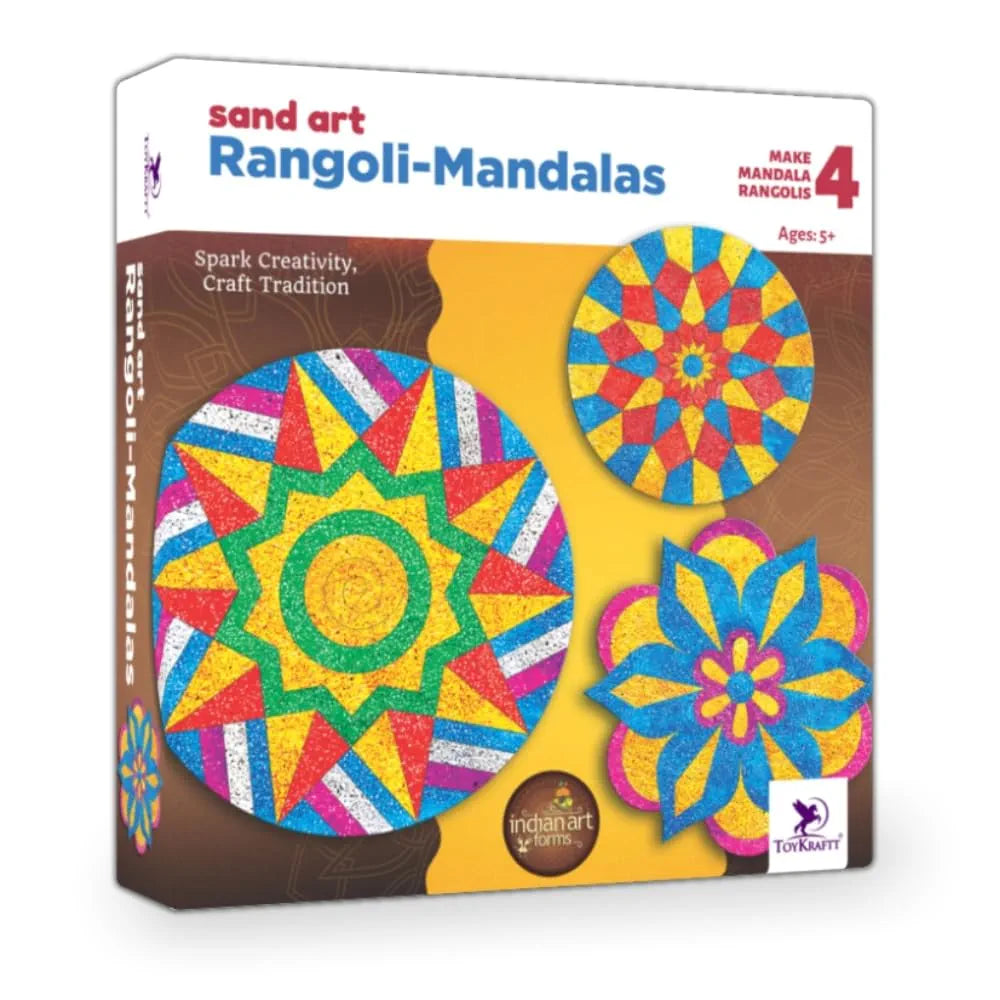 Toykraftt : Sand Art Kit Rangoli Mandala, Sand Art Activity Kit For Kids, Art And Craft, Gift Item For 6 Year Olds - Multicolor
