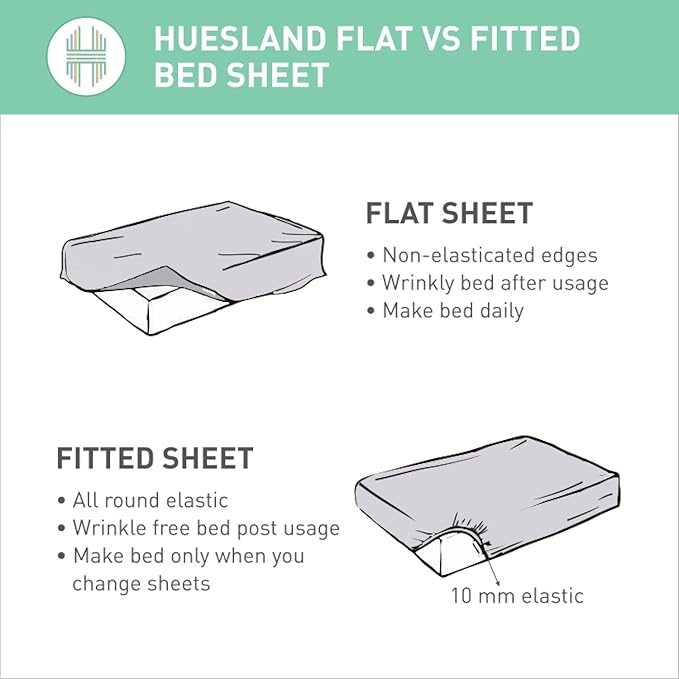 Huesland by Ahmedabad Cotton 186 TC Cotton Bedsheet for Double Bed King Size with 2 Pillow Covers | 9ft x 9ft | Brandon Beige