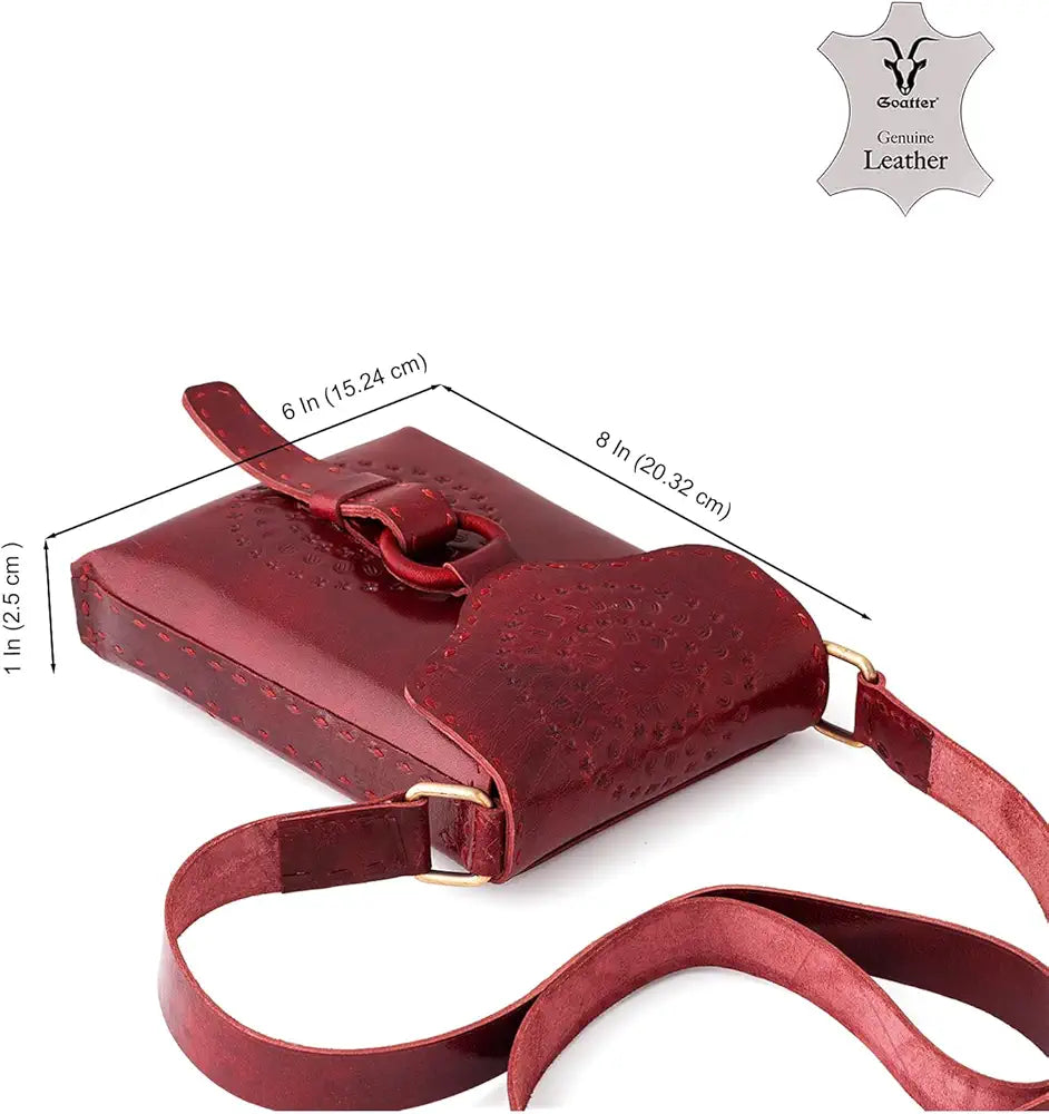 Goatter Genuine Leather Handmade Girls And Women’s Small Cross Body Sling Bag For Daily Use