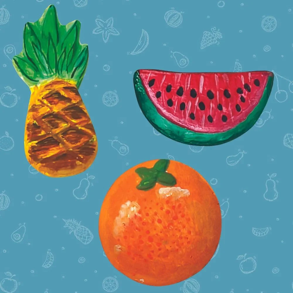 Toykraftt Art and Craft Kit for Kids 5 to 9 Year Olds, Fridge Magnet Making Kit, DIY Toys, Kids Activity for 5 to 9 Years & Above - Mould and Paint Fruit Magnets - Plastic, Multicolor