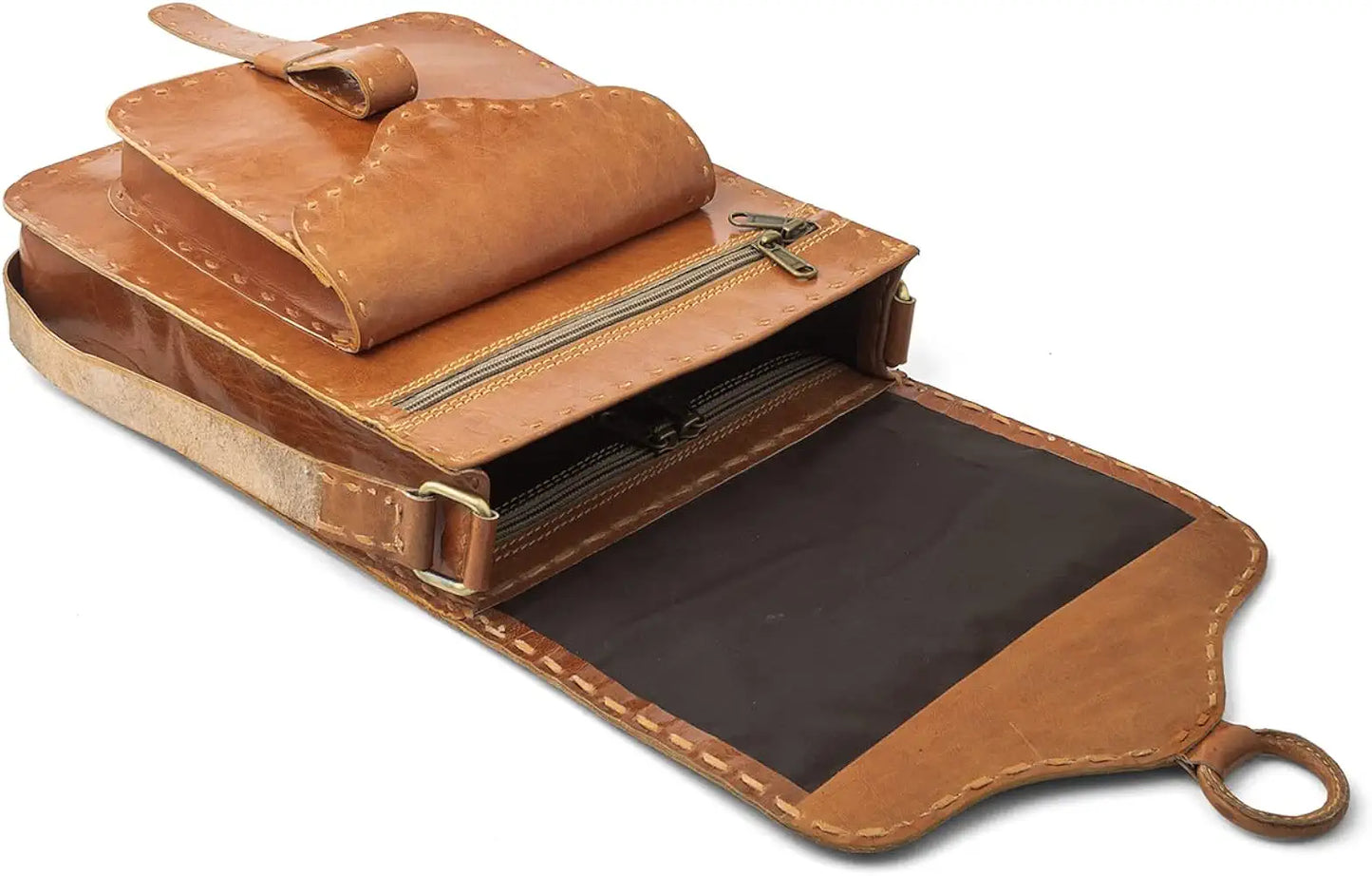 Goatter Genuine Leather Handmade 11" Shoulder Cross body Travel Messenger Bag for Unisex