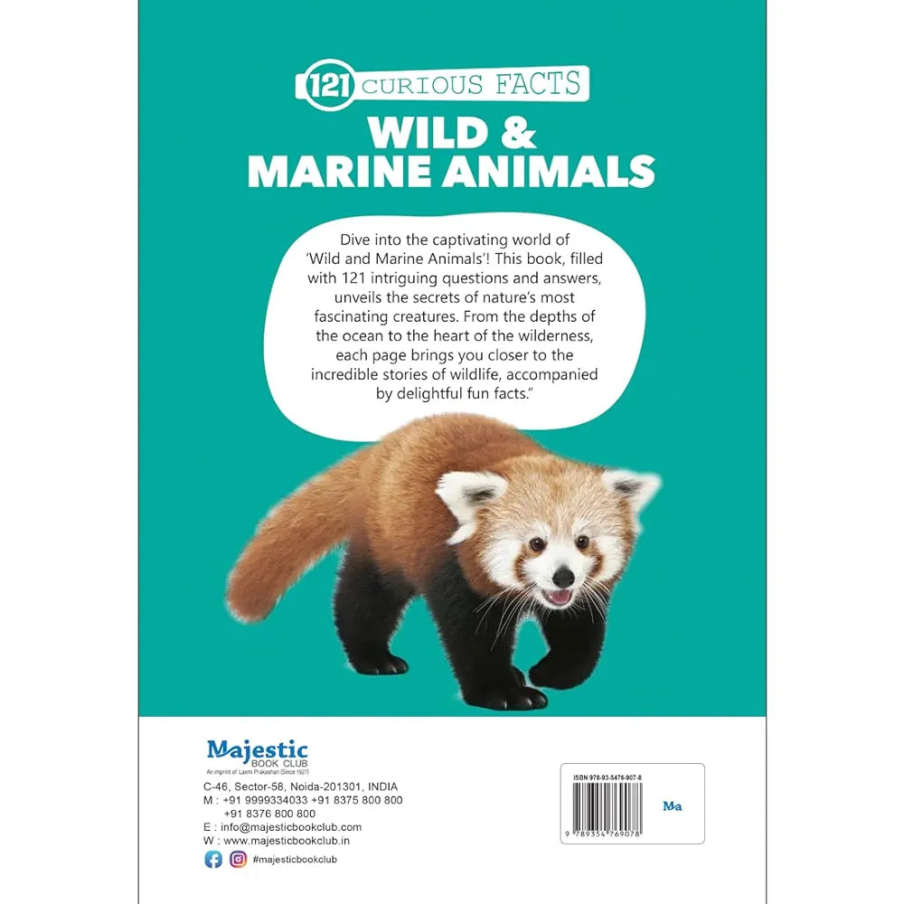 121 Wild & Marine Animals Facts Book for Kids Ages 8+ | Educational Paperback with Colourful Images & Bold Text | 121 Curious Facts for All Ages by Majestic Book Club