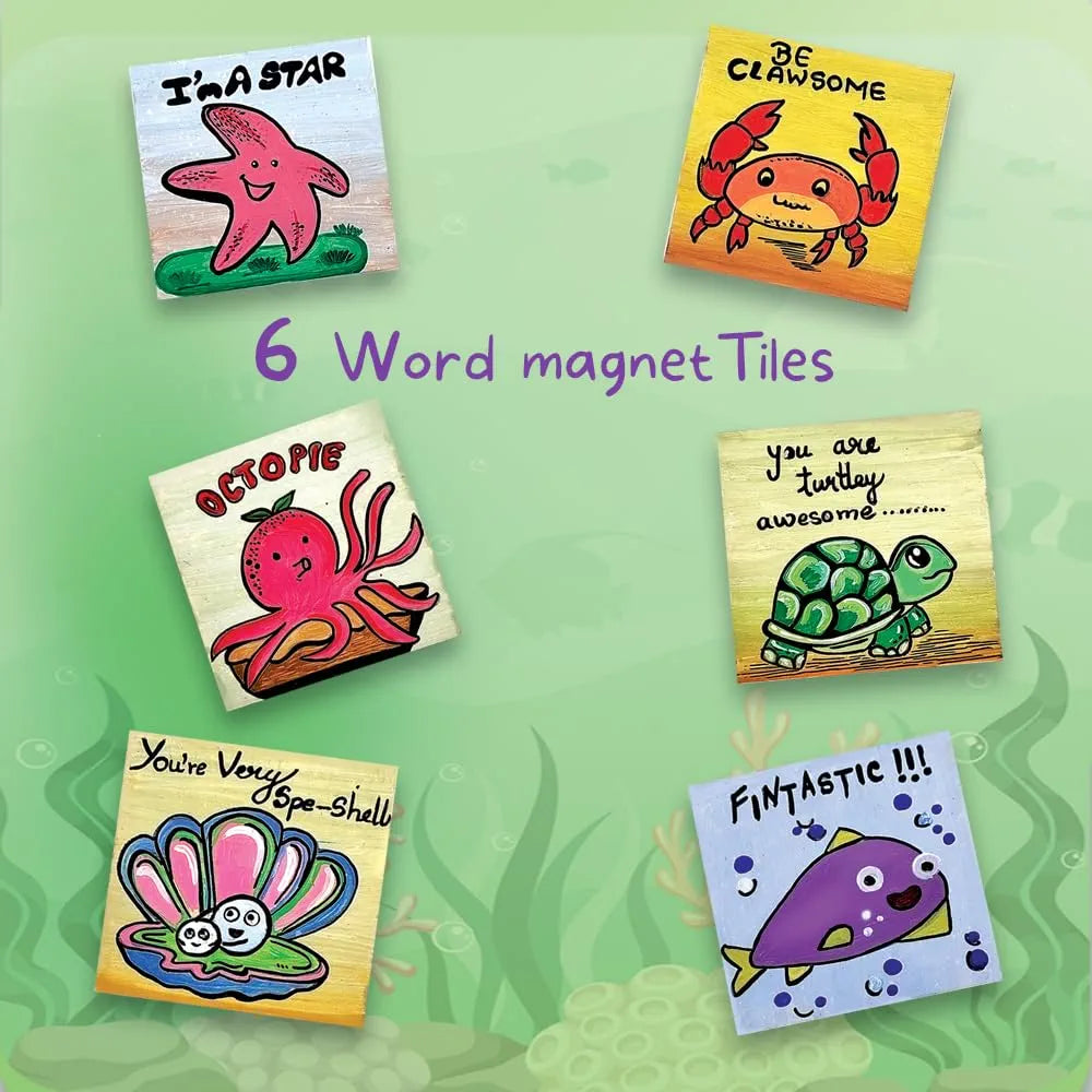TOYKRAFTT Art and Craft Kit for Girls Boys, Gifts for Kids Aged 5 to 8, Fridge Magnet Kit for Kids - Magnetic Marine Marvels