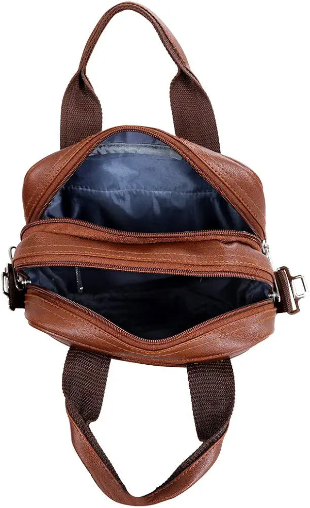 Stylish Pu Leather Men Sling Bag Messenger Cross Body Slim Bag Travel Work Office Business One Side Shoulder Bag Cash Collection for Daily Use for Men Women Satchel Bags