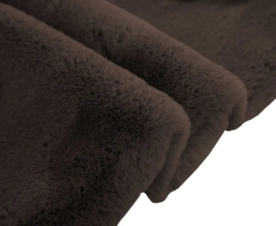 Luxe Home International Ruffle Floor Rug 3 X 5 FtColour Chocolate