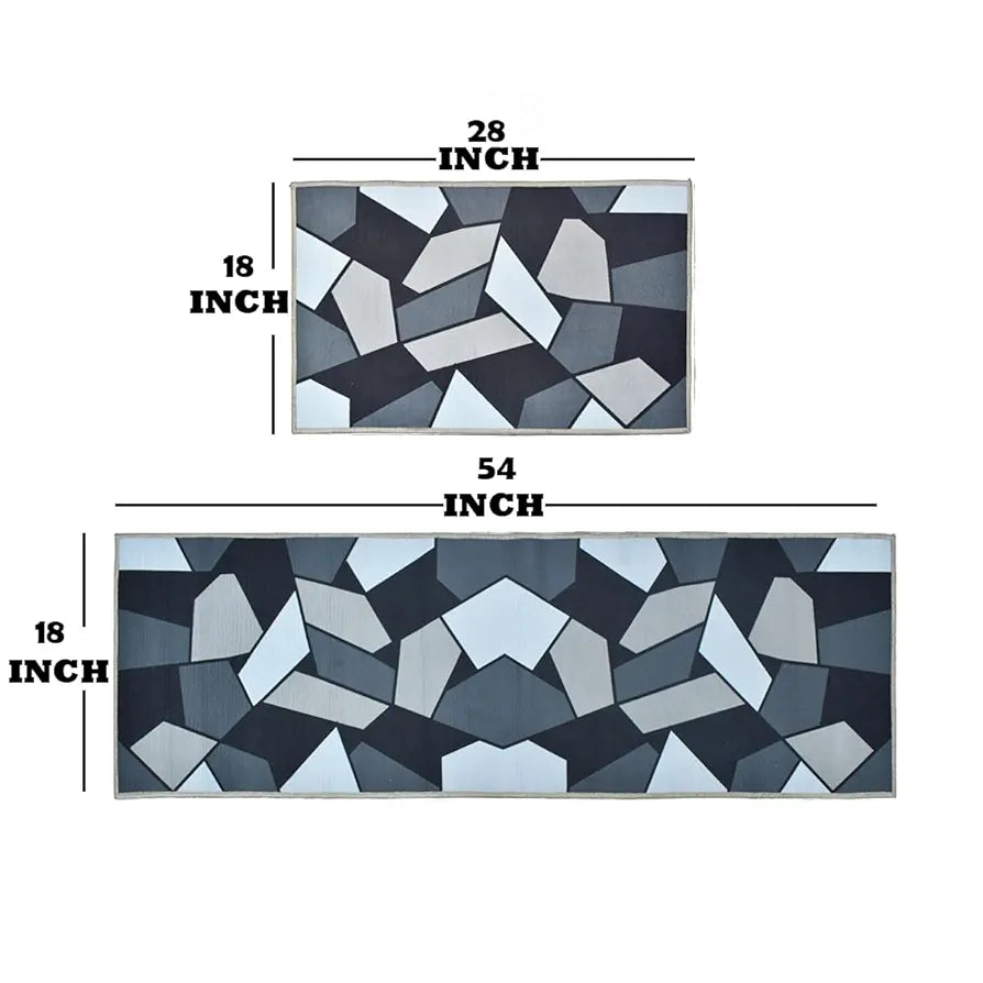 Ishro Home Velvet Premium Kitchen Mats For Floor Kitchen Runner 2 Pcs Set Colour Crystals