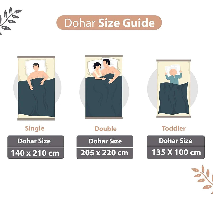 Divine Casa Floret 100% Cotton Single Dohar 120 GSM Soft & Lightweight Throw Blanket Colour Griffin
