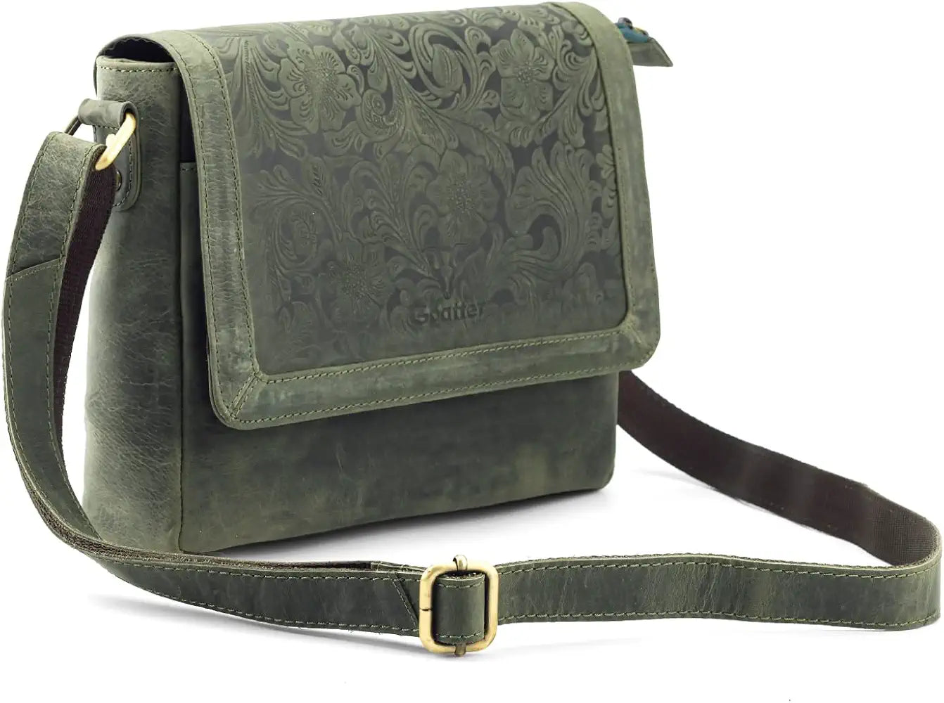 Goatter Hunter Leather Floral Sling Bag for Girls and Women,