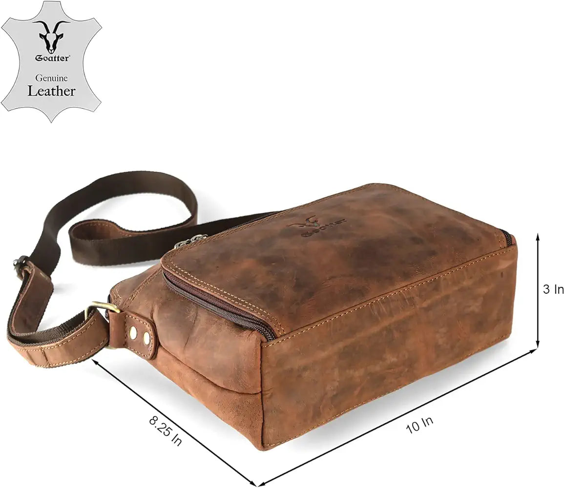 Goatter Genuine Leather Casual Sling Bag for Girls and Women