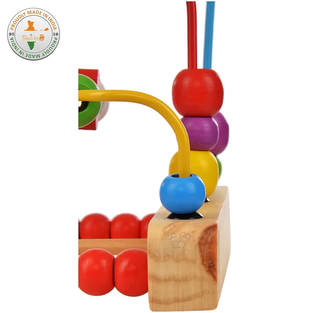 Trinkets & More - Wooden Beads Maze Puzzle Game Roller Coaster Toddler Large Abacus Learning Activity Centre Kids Educational Toys 12 Months+