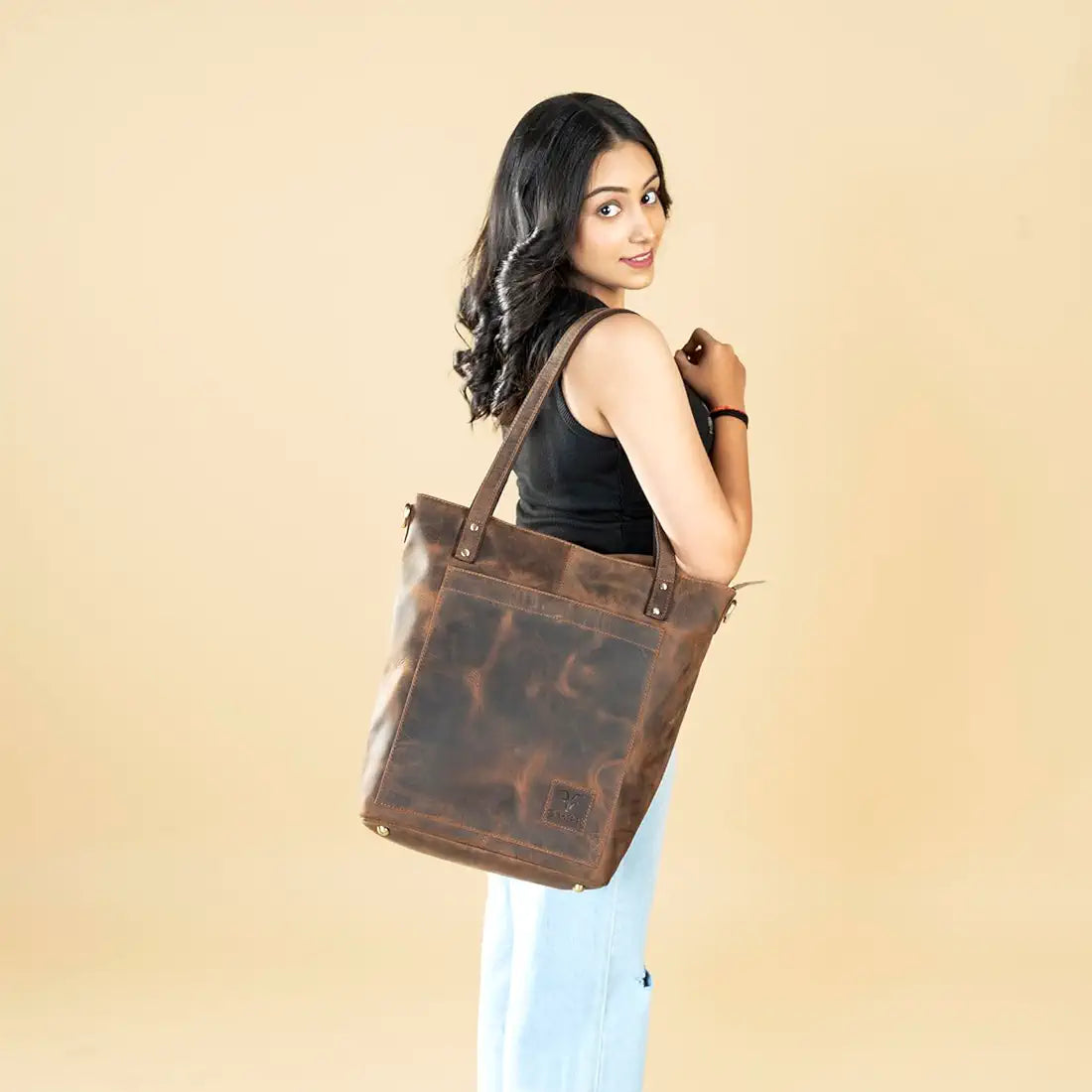Goatter Genuine Leather Tote Bag For Women,