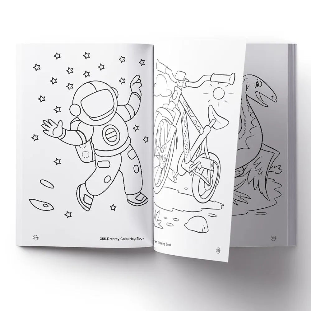 365 Dreamy Colouring Book for Kids | Jumbo Colouring & Activity Book with 368 Pages | Fun Gift for Boys & Girls Ages 3+ | Improves Creativity, Focus & Fine Motor Skills By Majestic Book Club