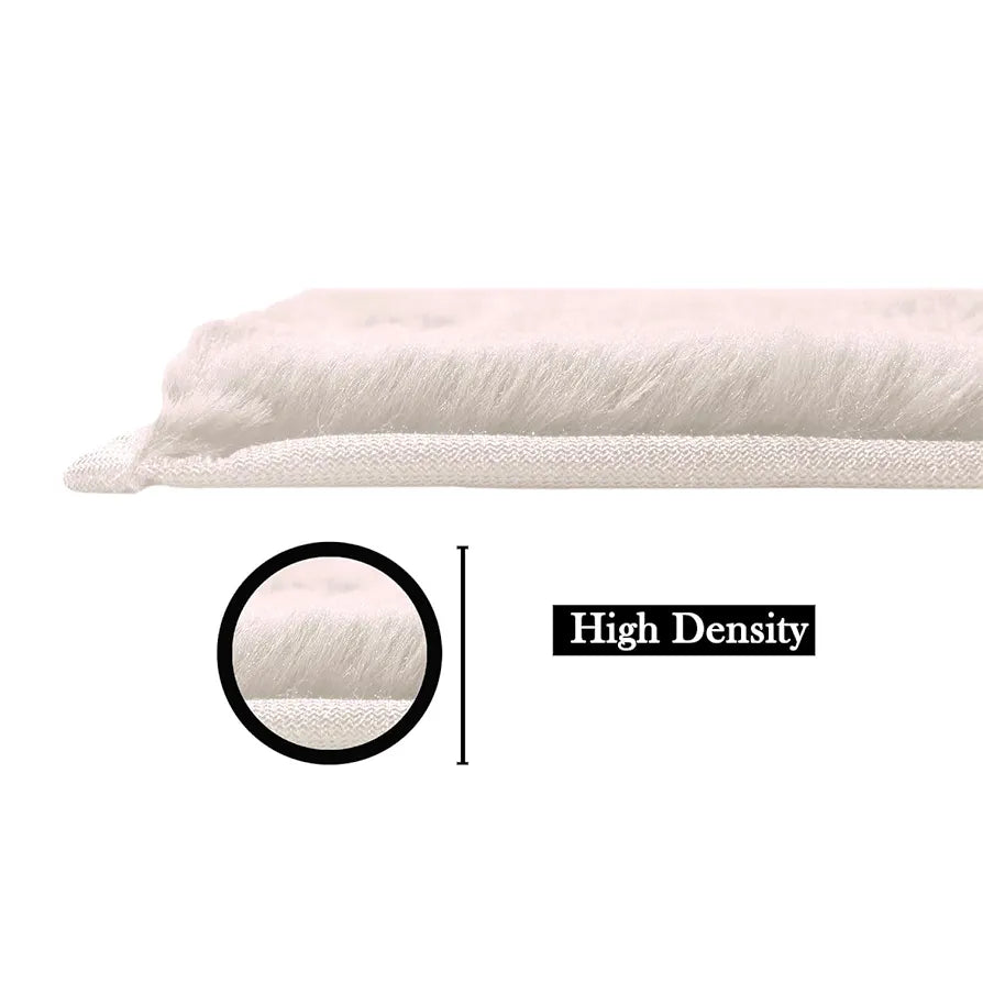 Luxe Home International Rectangular Bath Mat Super Soft Anti Skid Rabbit Fur Bathroom Mats Colour Skin
