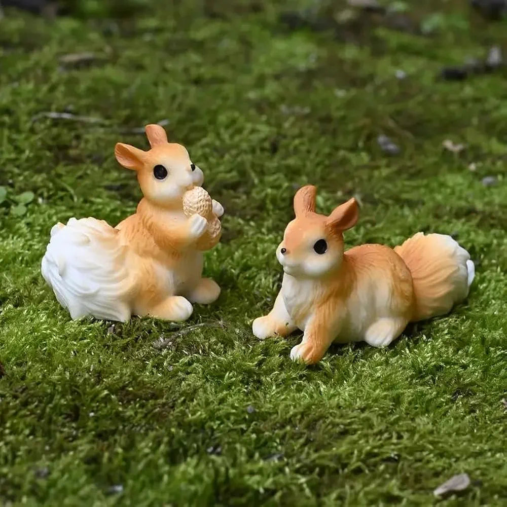 Satyam Kraft Resin 1 Set Squirrel Miniature Figurines Showpiece