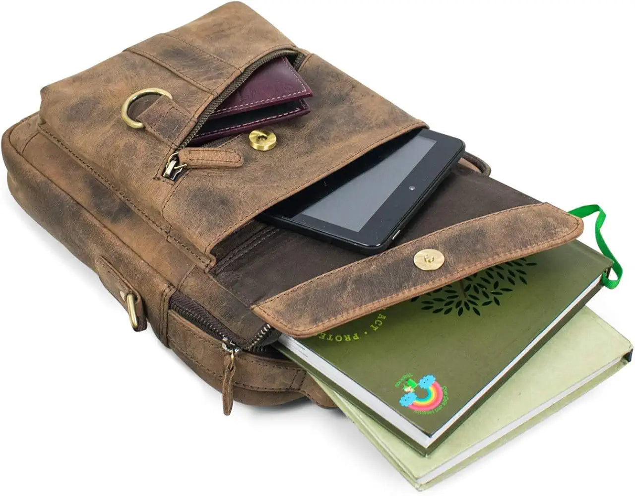 Goatter Men's Hunter Leather Messenger Bag