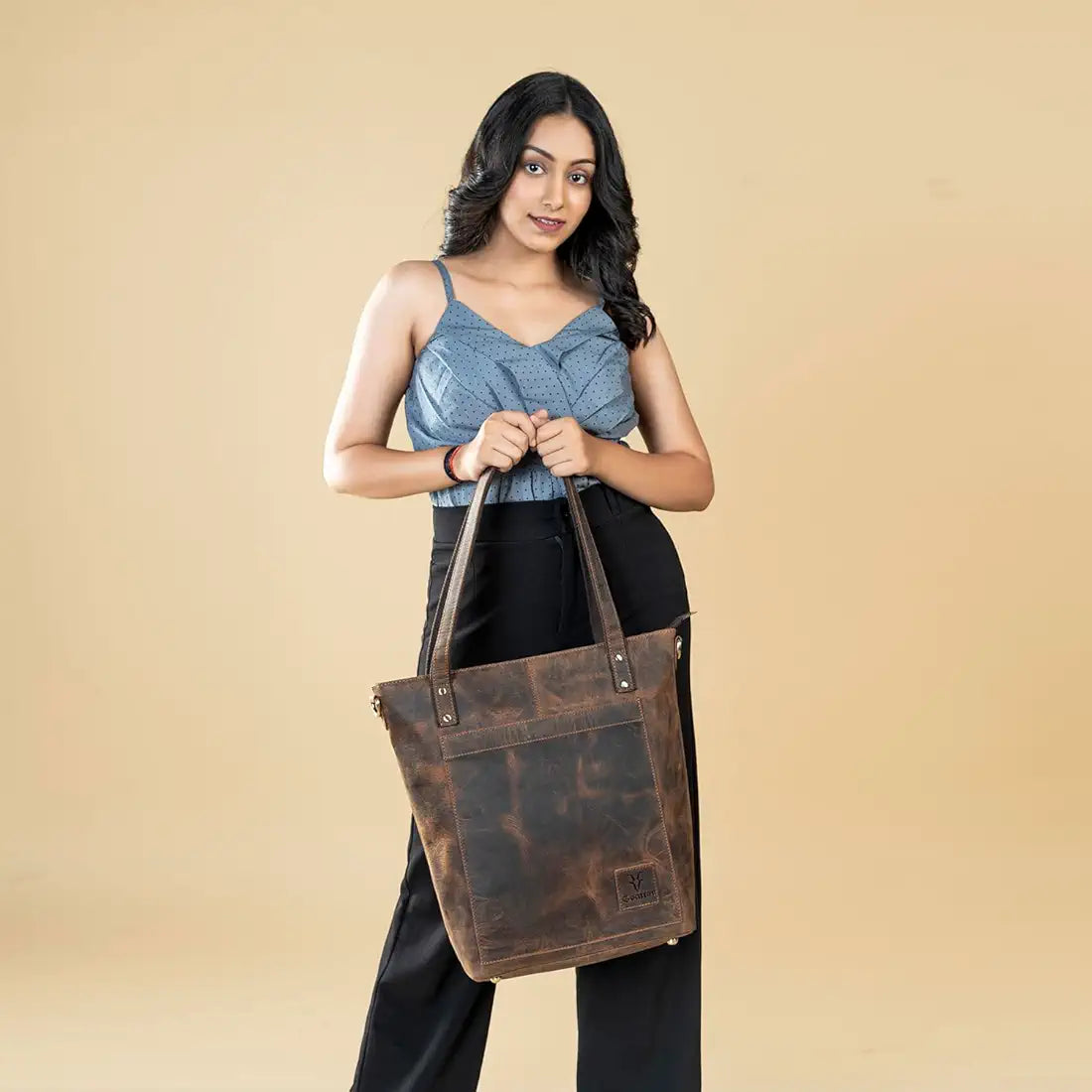 Goatter Genuine Leather Tote Bag For Women,