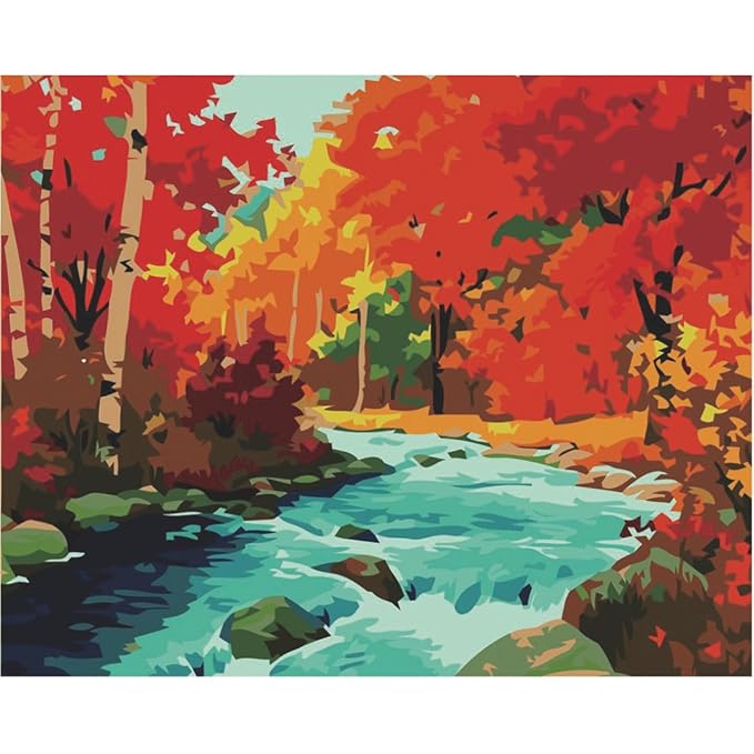 Craftmate Diy Paint By Numbers Rolled Canvas Art And Craft Kit For Adults And Kids Mountains 20 Inch X 16 Inch
