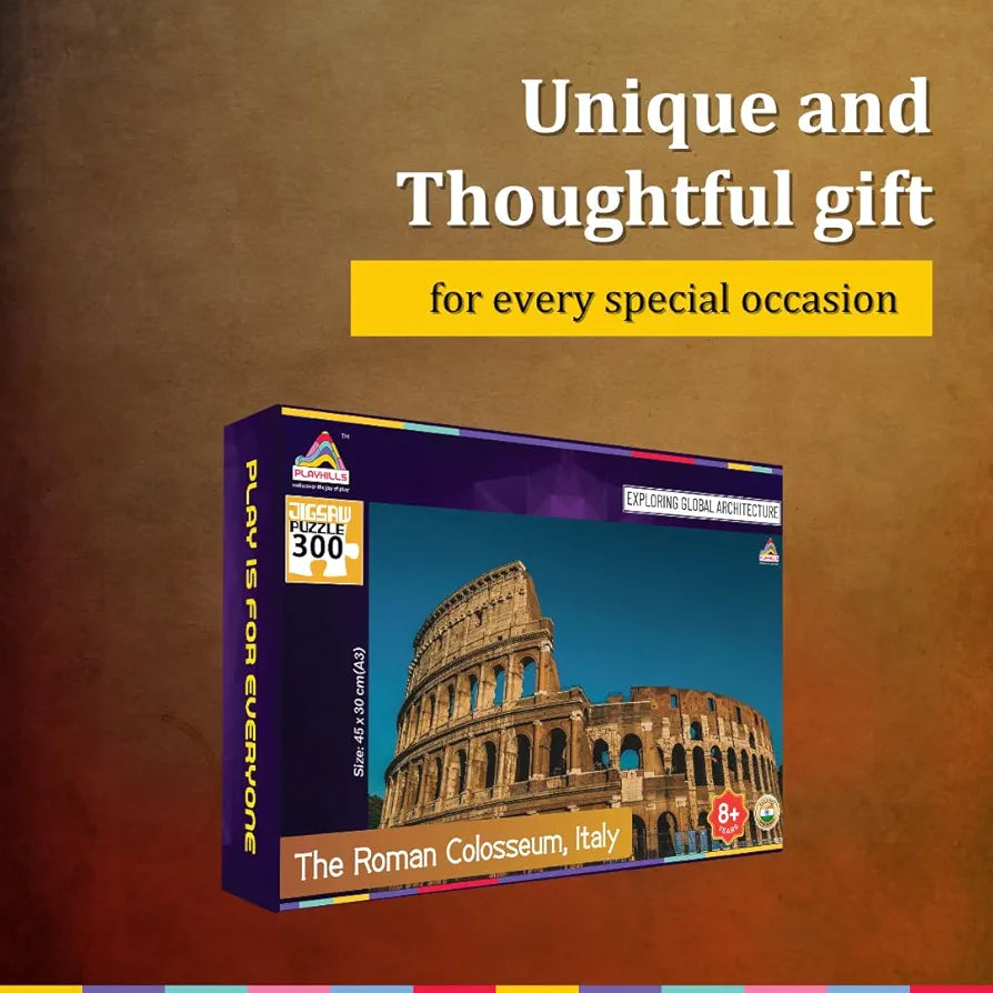 Playhills The Collosseum, Rome Global Architecture Wooden Jigsaw Puzzle for Children and Adults 8+ Years| Focus, Mind Relaxation Puzzles Family and Activity Games