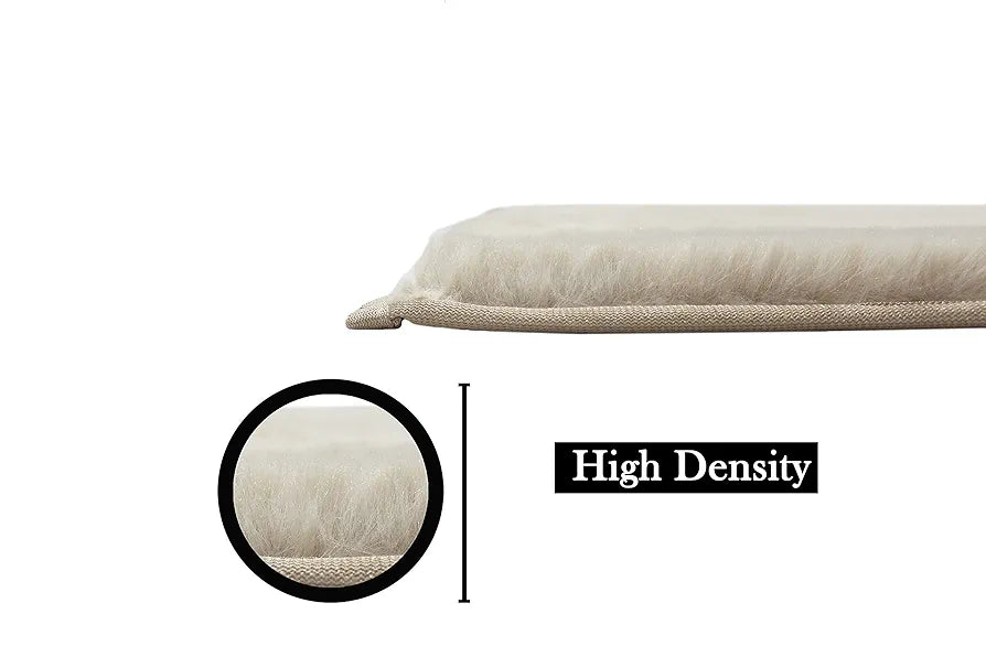 Luxe Home International Ruffle Bath Runner 2 X 5 Ft Colour Beige